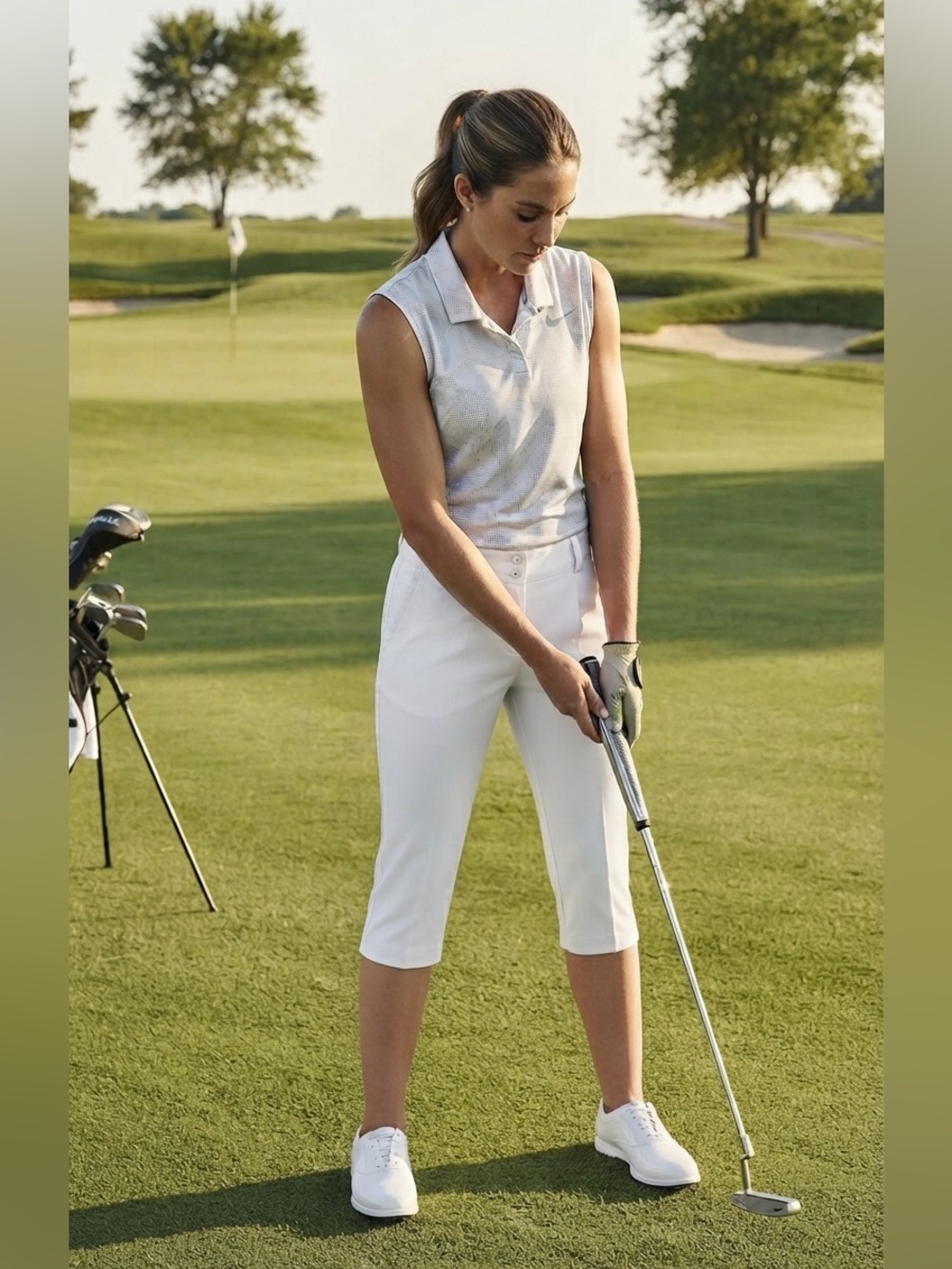 Nike White Dri-FIT Athletic Shorts